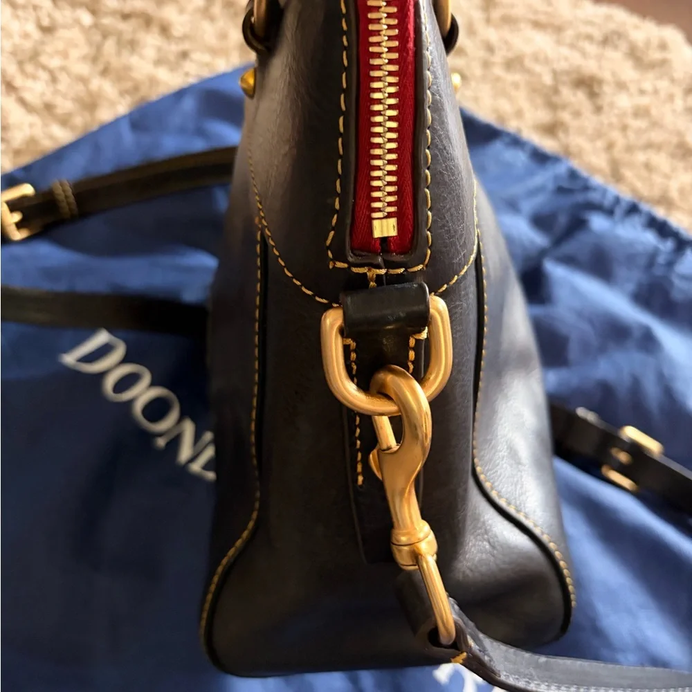 Dooney & Bourke Black Leather Handbag with Gold Rings - Picture 11 of 11